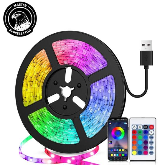 Imagem de Fita Led Rgb 5050 Rolo 5m 16 Cores Ip65 + Fonte + Controle