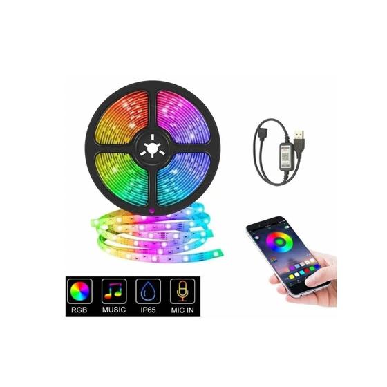 Imagem de Fita LED RGB 5m à Prova D'Água com Controle Bluetooth