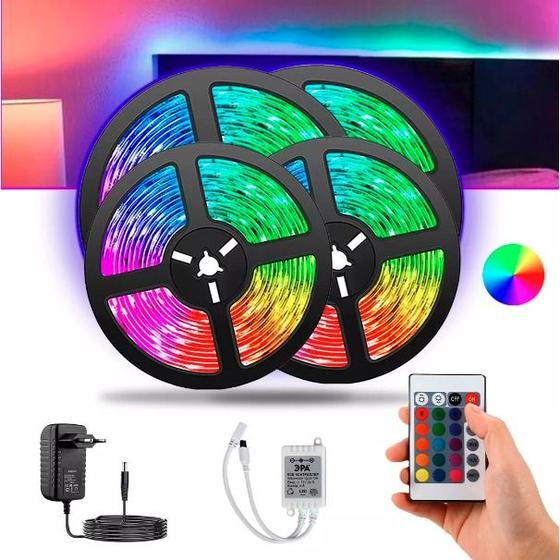 Imagem de Fita Led RGB De 5 metros Com Controle - Cores Variadas