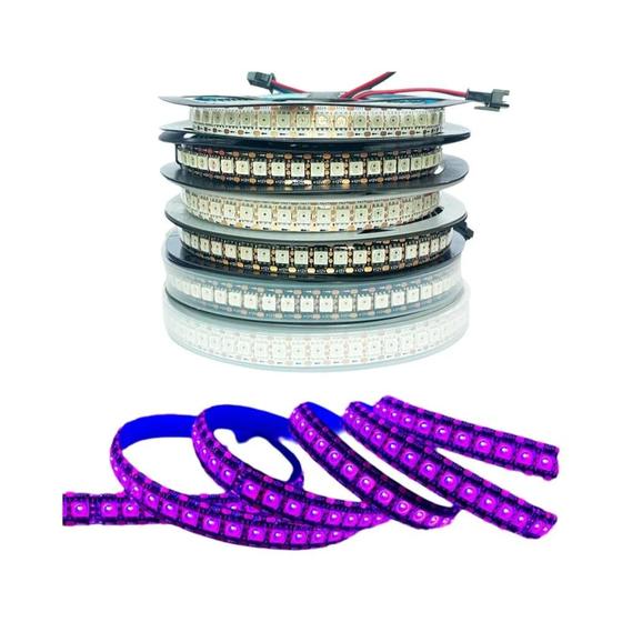 Imagem de Fita LED RGBIC 12V WS2815 Dupla Sinalização Flexível Pixels Inteligentes Endereçáveis