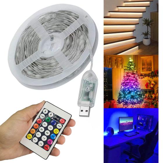 Imagem de Fita Led Smart Aplicativo Celular App 20 Metros Colorido Cores RGB Decoraçao Iluminaçao Gamer Natal Arvore Mesa Escada Loja Fachada Casa