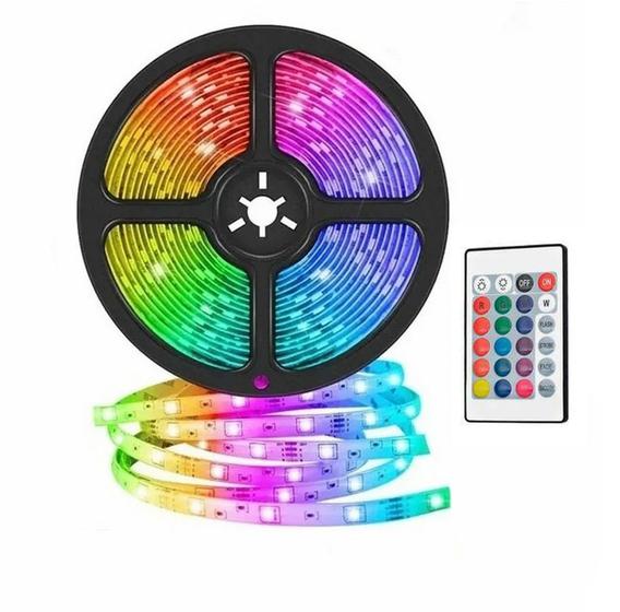 Imagem de Fita LED Strip Lâmpada RGB Usb 3m Iluminação Fundo TV, Computador e Setup Gamer com Controle Remoto