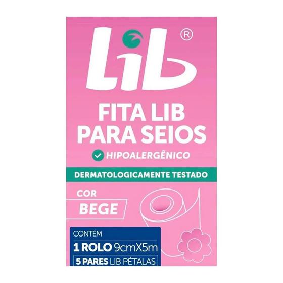 Imagem de Fita Lib para Seios 1 Rolo 9cm x 5m + 5 Pares Lib Pétalas