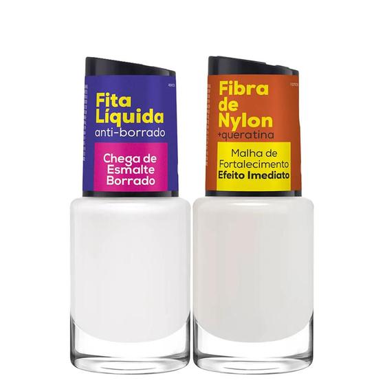 Imagem de Fita Líquida para Retirar Borrão do Esmalte + Base Fibra de Nylon e Queratina 10ml Cora