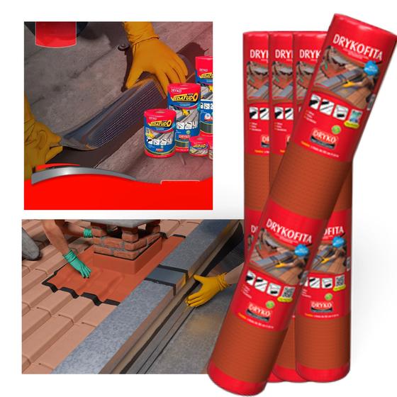 Fita Manta Asfaltica Para Telhado 45cm x 10m Adesiva Aluminizada Multiuso VedaTudo Dryko COR TERRACOTA TELHADO Menor preço em Fita Manta Asfaltica Para Telhado 45cm x 10m Adesiva Aluminizada Multiuso VedaTudo Dryko COR TERRACOTA TELHADO