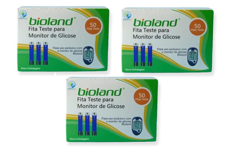 Imagem de Fita Medição De Glicose Bioland 3 Caixas 50 Fitas