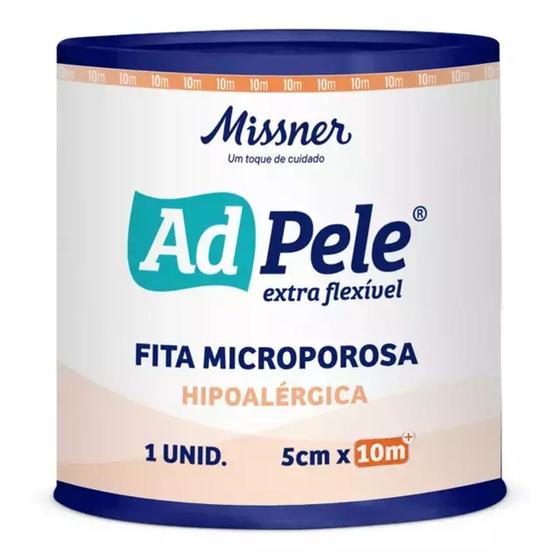 Imagem de Fita Microporosa Branca AD Pele 5cm X 10m - Missner