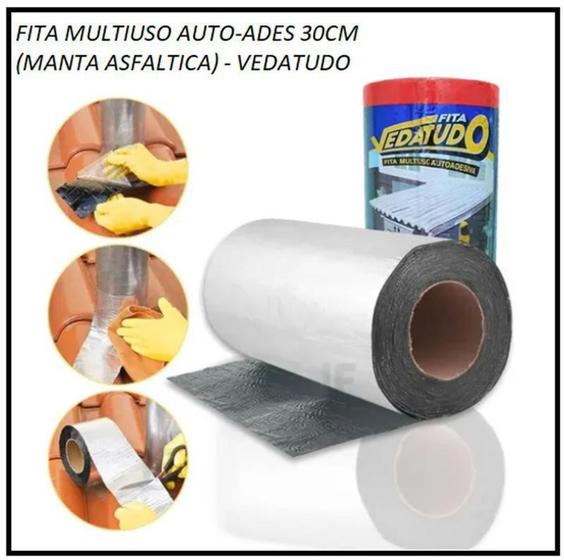 Imagem de Fita Multiuso Auto-Ades 30cm Manta Asfaltica Venda Por Metro - DRYKO