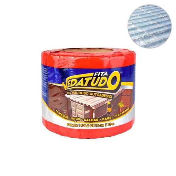 Imagem de Fita Multiuso Autoadesiva Aluminizada Vedatudo Dryko 10cm Com 10mts