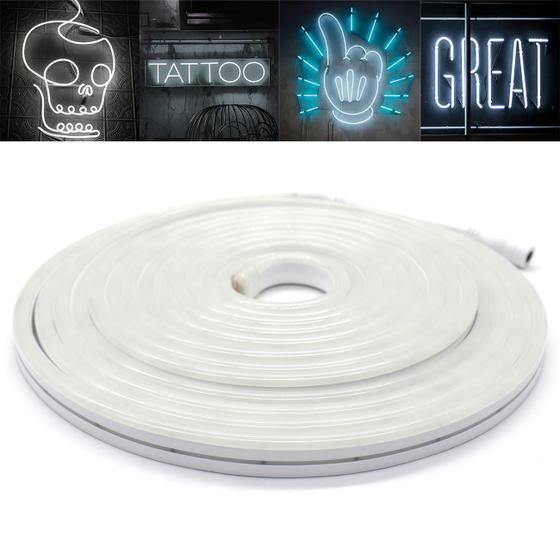 Fita Neon Led 5m 12v Corte 2,5cm Flexivel Alto Brilho Branco Frio Menor preço em Fita Neon Led 5m 12v Corte 2,5cm Flexivel Alto Brilho Branco Frio
