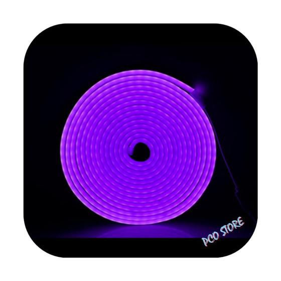 Imagem de Fita Neon Led Alto Brilho 5m Flexível Prova Dágua 12v Roxo