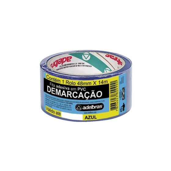 Imagem de Fita para Demarcacao de Solo 48mm x 14m Azul 1 UN Adelbras