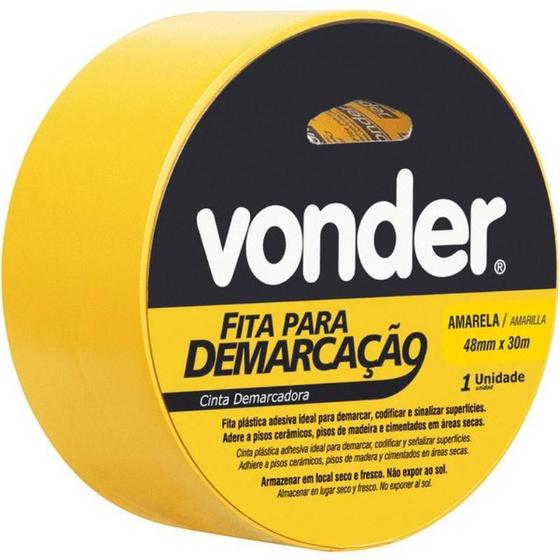 Imagem de Fita para Demarcação de Solo AMARELA 48 MM x 30 Metros VONDER