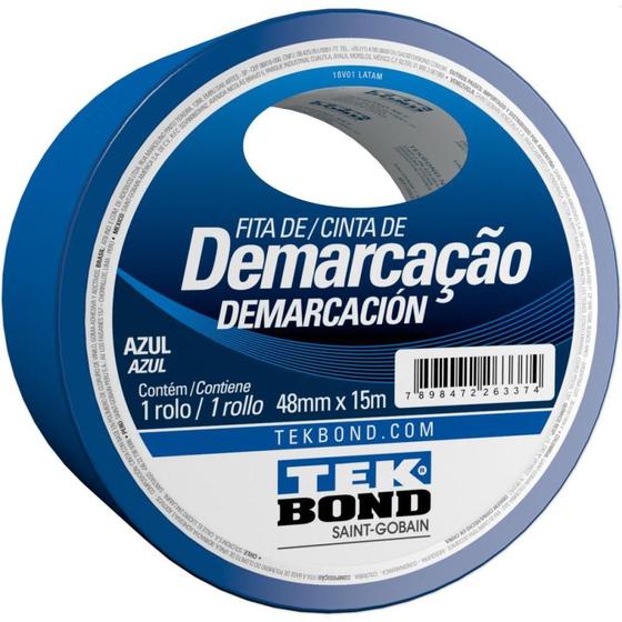 Imagem de Fita para Demarcação de Solo PVC Azul 48MMX15M