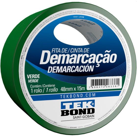 Imagem de Fita Para Demarcação De Solo Pvc Verde 48Mmx15M