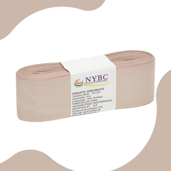Imagem de Fita Para Laço De Gorgurão Bege Areia - 22mm C/10 Metros - Nybc
