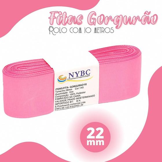 Imagem de Fita Para Laço De Gorgurão Rosa Chiclete 22mm - C/ 10 Metros - BRX