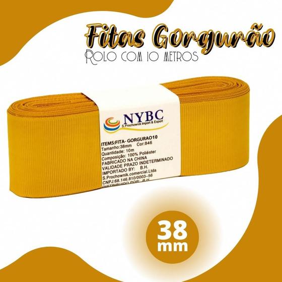 Imagem de Fita Para Laço Gorgurão Dourada 38mm - C/ 10 Metros - BRX