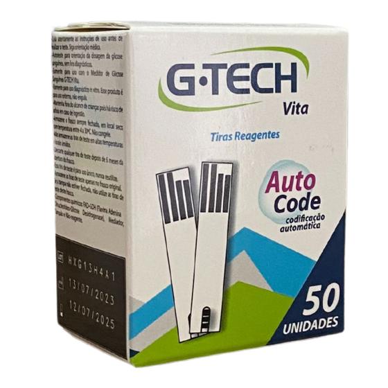 Imagem de Fita Para Medir Glicose Tira Gtech Vita C/ 50 Unidades