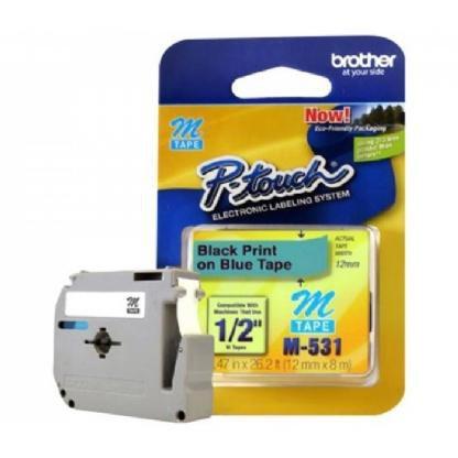 Fita para Rotulador Brother 12mm x 8m Preto sobre Azul - M531 Menor preço em Fita para Rotulador Brother 12mm x 8m Preto sobre Azul - M531