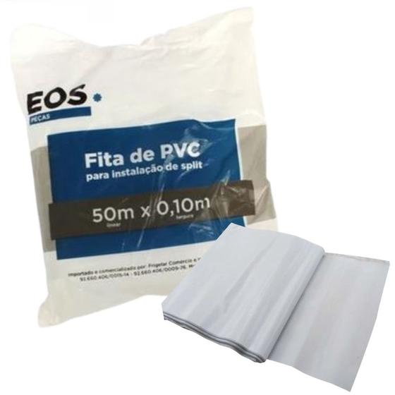 Imagem de Fita pvc 50 mt linear x 0.10 mt largura cor branca eos - eos - fita pvc 50m bra