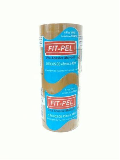 Imagem de Fita PVC Marrom Fit-Pel - 45 mm x 45 m - PACK COM 5 UNIDADES