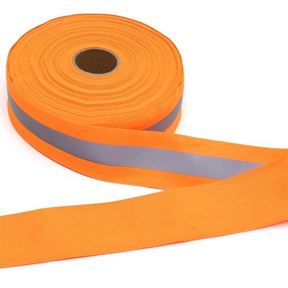 Imagem de Fita Refletiva para Roupas Laranja Fluorescente 5cm com 50 Metros - Fitas Progresso