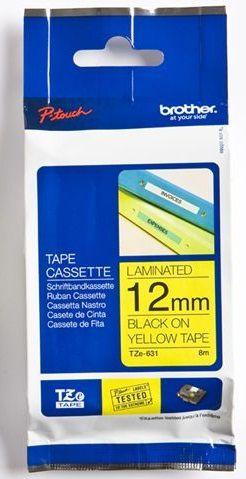 Fita Rotulador Brother TZE-631 12mm Preto/Amarelo Menor preço em Fita Rotulador Brother TZE-631 12mm Preto/Amarelo