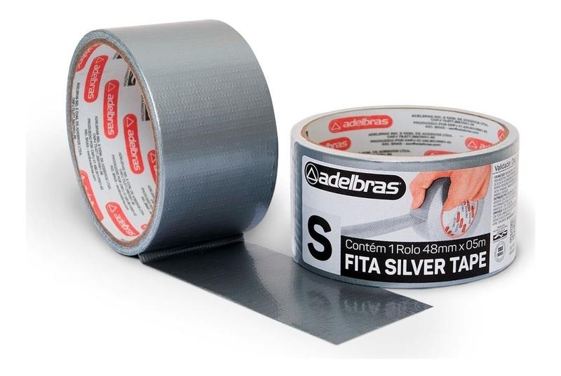 Imagem de Fita Silver Tape 48mm X 5 Metros Fixação Forte - Cinza