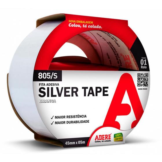 Imagem de Fita Silver Tape Adere 45Mmx5M Preta 801S Blister