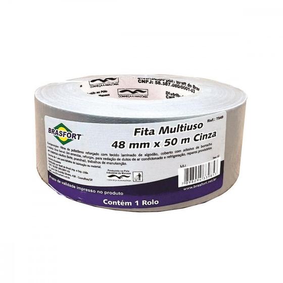 Imagem de Fita Silver Tape Brasfort Multiuso 48 X 50M Cinza  7549