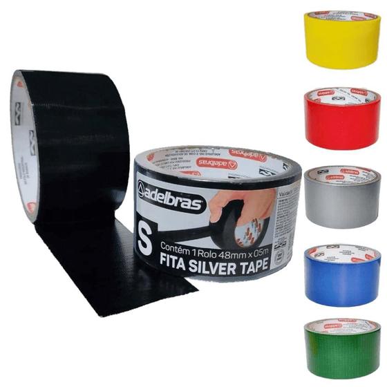 Imagem de FITA SILVER TAPE MULTIUSO PRETA ADELBRAS 48mm X 5m