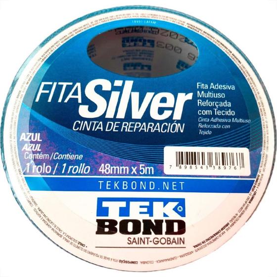 Imagem de Fita Silver Tape Tekbond 48Mm X 5M Azul