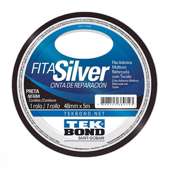 Imagem de Fita Silver Tape Tekbond Preta 48Mmx05Mt