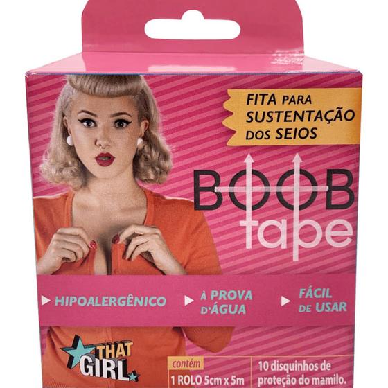 Imagem de Fita Sustentação para Seios Boob Tape That Girl 5cm X 5m 1 Unidade e 10 Discos para Mamilo