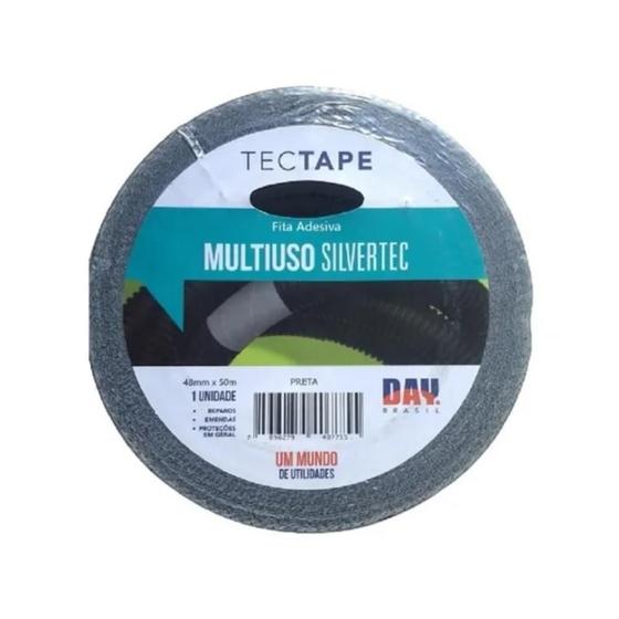 Imagem de Fita Tecido Adesiva Multiuso Silver Tape Preta 48Mm X 50 Mt