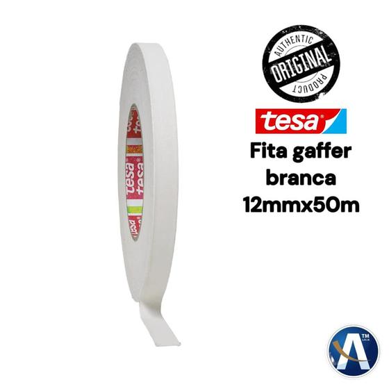 Imagem de Fita Tecido Gaffer Tape Original Tesa 12mm X 50m Cor Branca