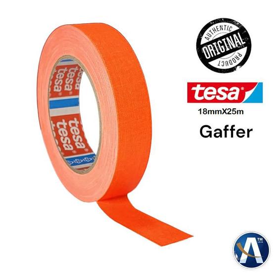 Imagem de Fita Tecido Gaffer Tape Tesa 24mm X 25m Laranja Fluorescente