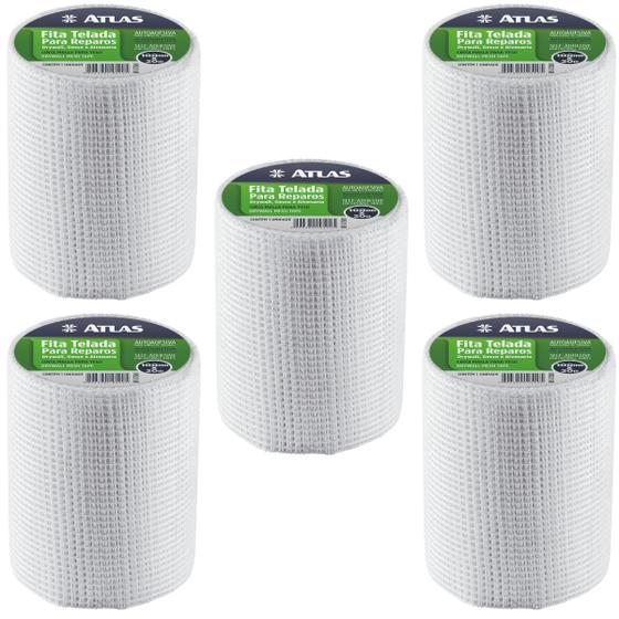 Imagem de Fita Telada Auto Adesiva Para Reparos 100mm x 20m Gesso Drywall Alvenaria  05 Un