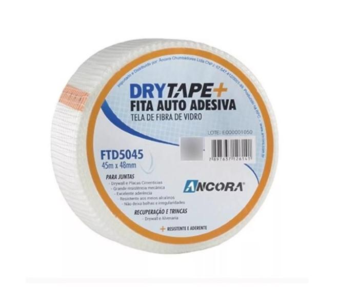 Imagem de Fita Telada Drywal Autoadesiva Fibra De Vidro 45mx48mm