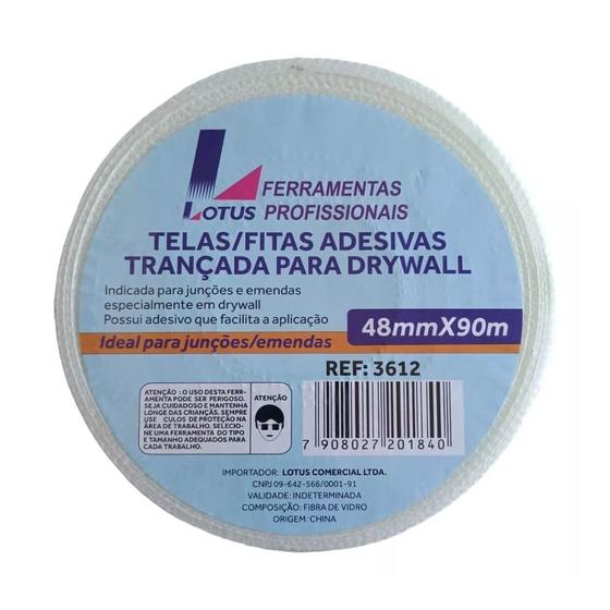 Imagem de Fita telada drywall 48mm x 90m 3612 - lotus