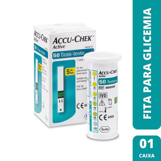 Imagem de Fita tiras para glicemia  accu-check active (cx c/50) - roche