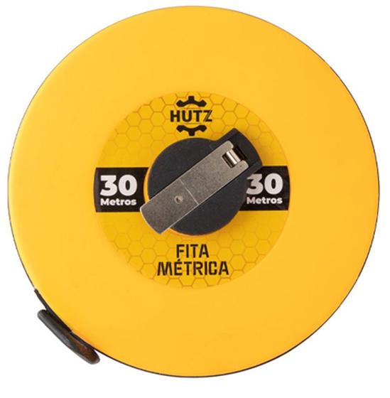 Fita trena 30 metros fibra vidro longa fechada manivela hutz Menor preço em Fita trena 30 metros fibra vidro longa fechada manivela hutz