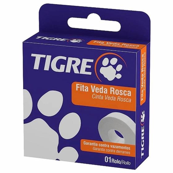 Imagem de Fita Veda Rosca 18mm com 10 Metros Branca Tigre