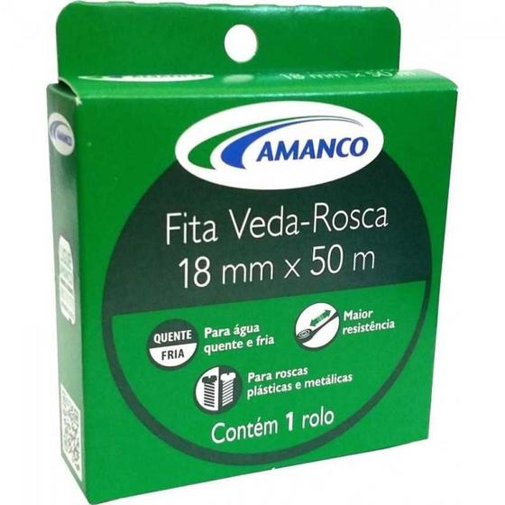 Imagem de Fita Veda Rosca 18mm x 50m Amanco - AMANCO BRASIL LTDA.