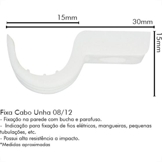 Imagem de Fixa Cabo Unha 08X12 Pq C/100 Sfor