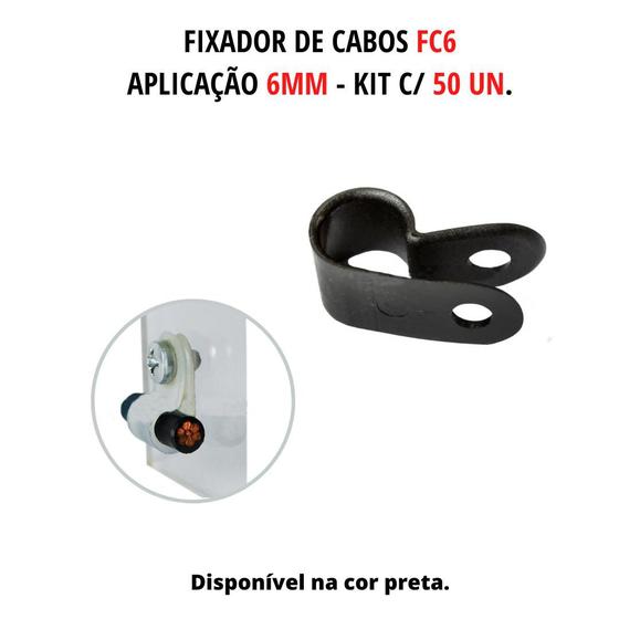 Fixador De Cabos 20x10mm P/ Aplicação 6 Mm - Kit C/ 50 Unidades Menor preço em Fixador De Cabos 20x10mm P/ Aplicação 6 Mm - Kit C/ 50 Unidades