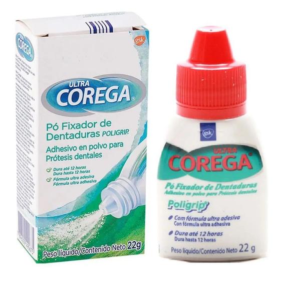 Imagem de Fixador de Dentaduras Ultra Corega Pó 22g 12hrs Próteses Adesivo