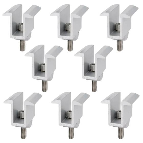 Imagem de Fixador Grampo Middle Clamp Linha C Placa Painel Solar Kit 8