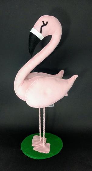 Imagem de Flamingo em Pé Rosa Claro em Feltro - 01 Unidade - Pé de Pano - Rizzo Festas